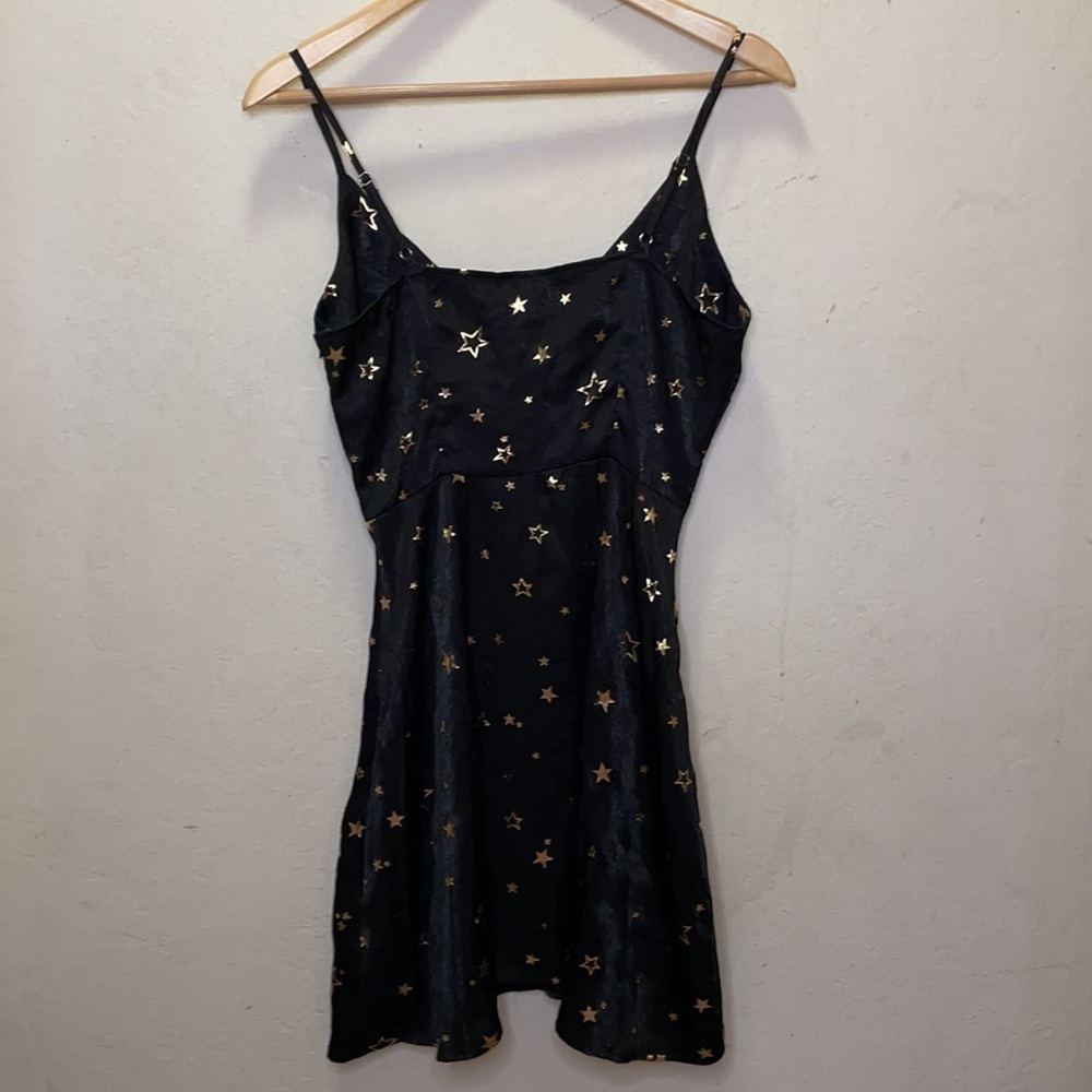 Nasty Gal Star Crossed Lovers Black Satin Mini Dress NWT Size 4 - Picture 6 of 10